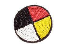 Four Directions Seed Bead Rosette Beadwork 3" D
