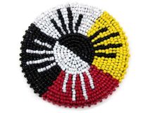 Four Directions and Sun 3" Seed Bead Rosette Beadwork