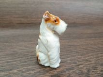 Vintage Brown and White Wire Fox Terrier 2-1/2
