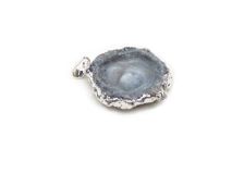 Free Form Agate Druze Pendants Silver Wrapped Edges and Bail #FF02