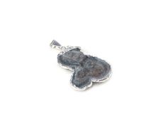 Free Form Agate Druze Pendants 1" Silver Wrapped Edges and Bail #FF08