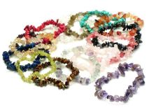 Single Strand Chip Stone Bead Bracelet Various Stone Choices