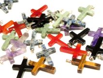 Stone Cross Pendants 1 1/4" Clearance