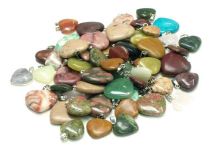Gemstone Heart Pendants 1/2" to 3/4" size