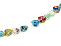 10mm Heart Shape Millefiori Glass Beads By the Strand of apx 45 Beads