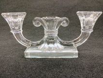 Vintage No. 1504 Heisey Regency 8-1/2" Crystal Two-Light Candlestick 1941-1957 era 