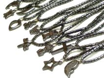 16" Beaded Hematite Necklace 11 Style Choices