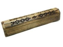 12" Vented Burnt Wood Incense Burner with Storage Compartment