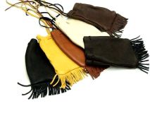 Jumbo Fringed Leather Bag 5" x 3 1/2" Pouch