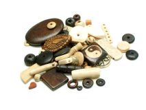 Assorted Colors, Sizes and Shapes of Buffalo Bone Beads by the Ounce