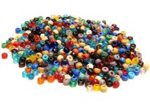 Assorted Mixed Glass Crow Beads Sold by the Kilo Appx 1300 Beads