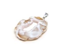 Polished 1 1/2" Oco Ocho Geode Slice Pendants with Silver Bail #OS08