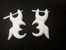 Om Aum Bone Earrings