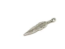 Metal Feather Pendant 1 3/8" Closed out