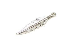 2 1/8" Metal Feather Pendant Closed Out