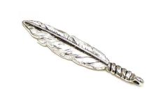 Metal Feather Pendant 3" Clearance