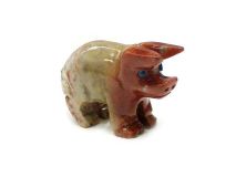 Pig Hog Figurine Agate Stone Statues 1 1/2"