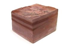 Piece #72  Minnesota Red Catlinite Stone apx 3-3/4" x 3-1/8" x 2-3/8" Fracture Cracks 