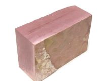 Minnesota Red Pipestone Catlinite Stone apx 7-1/8" x 4-3/4" x 2-1/2" Piece #16 Fissure Cracks