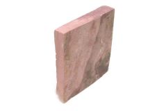 Minnesota Red Pipestone Catlinite Stone apx 3-1/8" x 3+-1/8" x 1/2" Piece #20 Fracture Cracks / Pink Streaks