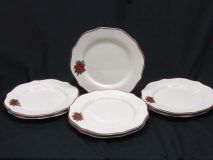 Set of (7) Better Homes & Gardens 10-7/8" Poinsettia Dinner Plates 2009 - 2010 Era