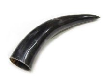 Polished WB Cow Horn 12"L #62 Small Hole in Solid Tip End