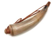 Primer Powder Horn Frontier Style 11-3/4" L #P14 Drip Stain