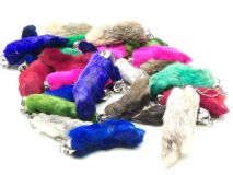 Lucky Rabbit Foot Keychains Natural or Colors