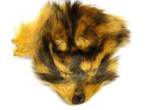 Dyed Golden Yellow Raccoon Scrap Fur Hide Face