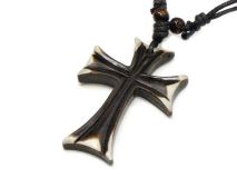 Cross Pendant Necklace on Adjustable Wax Cord