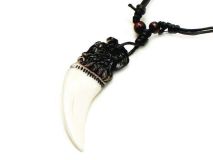 Dragon Tusk Pendant Necklace on Adjustable Wax Cord