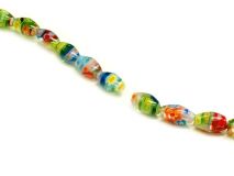 6mm Rice Millefiori Glass Beads By the Strand of apx 40 Beads