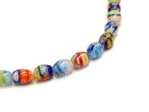 8mm Rice Millefiori Glass Beads By the Strand of apx 40 Beads