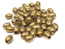 1/4" Rice Brass Beads By The OZ. Apx. 50 Beads