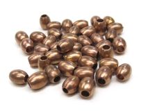 1/4" Rice Copper Plated Brass Beads By The OZ. Apx. 40 Beads