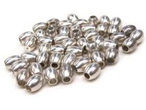 1/4" Rice Silver Plated Brass Beads By The OZ. Appx.50 Beads