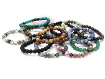 8mm Round Stone Bead Elastic Stretch Bracelets Various Style Choices