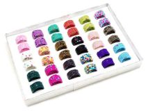 Seed Bead Memory Wire Rings Size 7 to Size 10 Set of 36  