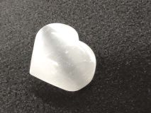 Selenite Stone Hearts Apx 1 1/2" Sm