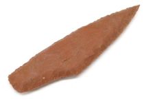 Dark Tan Color Shaped Agate Stone Knapped Arrowhead Points 5 3/4" #SA04