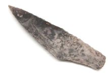 Grey Color Shaped Agate Stone Knapped Arrowhead Points 5 7/8" #SA19