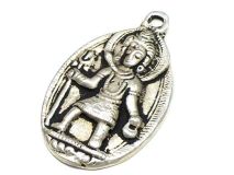Shiva Pendant 2" Silver with Black Patina