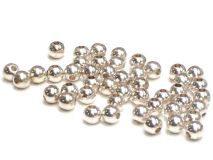 6mm Round Silver Plated Brass Beads By the OZ. Appx.35 Beads
