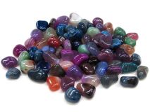 Assortment Small Size Dyed Agate Tumbled Stone Sold by the Pound