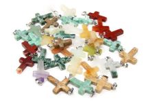 Stone Cross Pendants 1" 