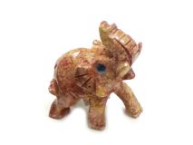 Agate Stone Elephant Figurine Statues 1 3/8"