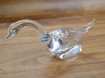 Vintage Heisey 8-1/2" Goose- Half Wings Style #02 Figurine Clear Pressed Glass 1942 -1955 Era