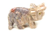 Triceratops Agate Stone Dinosaur Figurine Statue 1-1/2"