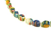 12mm Twisted Shape Millefiori Glass Beads By the Strand of apx 32 Beads
