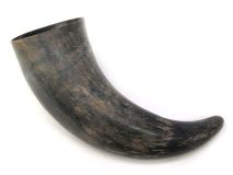 Natural Semi Polished Water Buffalo Cow Horn 13-1/4" L #R16 Large 4" Bell